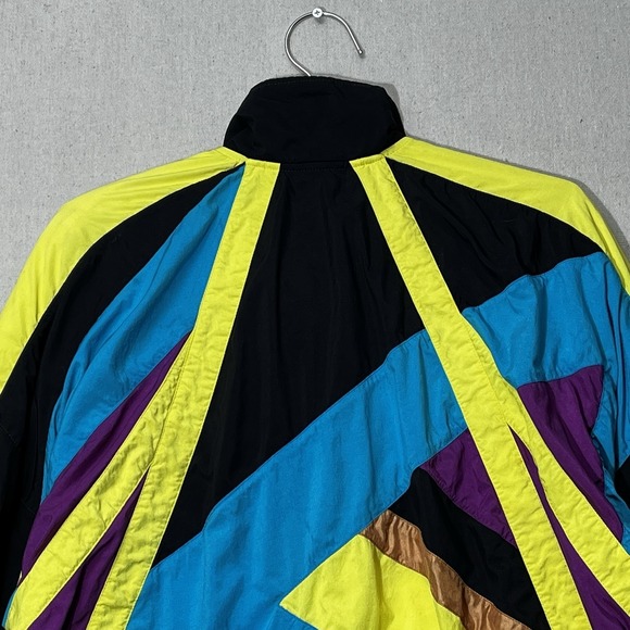 Vintage Prince Windbreaker Jacket Medium 90s Colorblock Neon Tennis - Picture 11 of 16